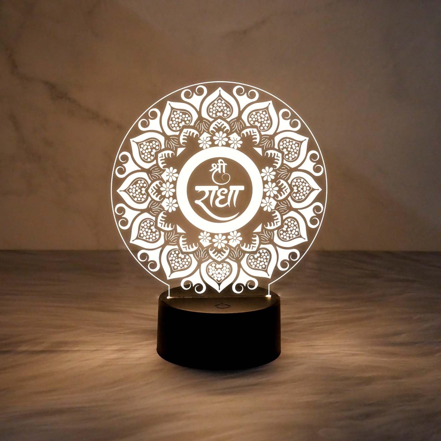 Gift Me Bazar 3D Illusion Shree Radha Night Lamp with Warm White Light & On/Off Touch Button | USB Powered | Home & Office Decor Light | Blessing Gift | Birthday Gift for Loveable Person-image-47