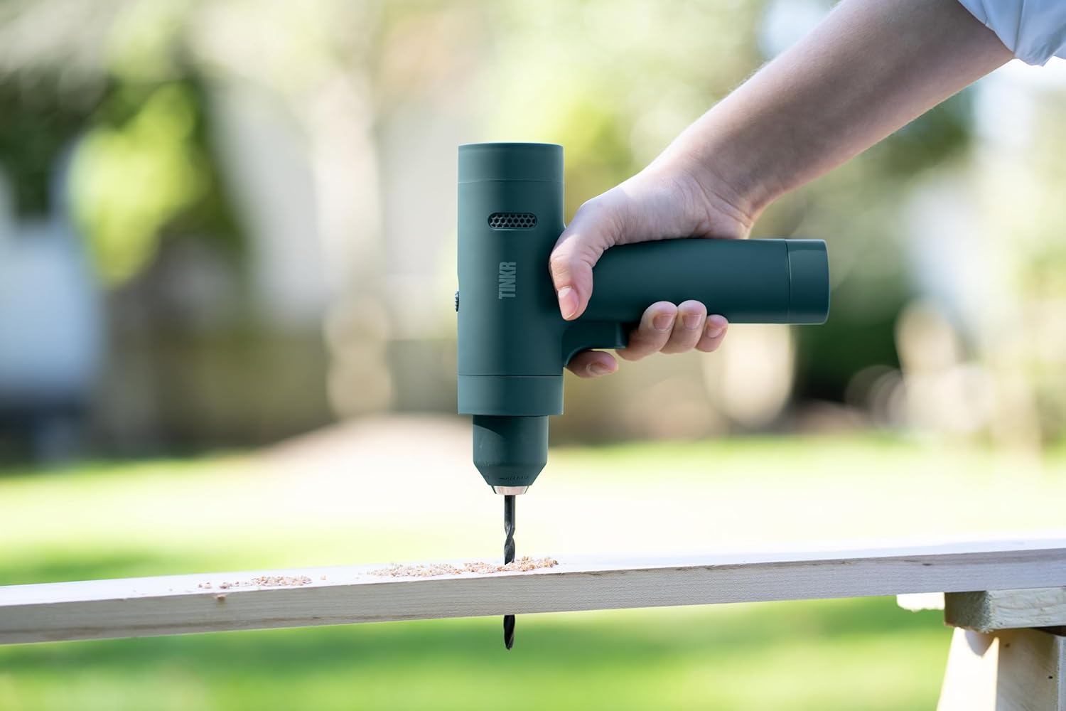 TINKR Cordless Brushless Drill 12V – Dual Speed 30 Torque Settings, LED Display & Type-C Charging, 2000mAh Li-Ion Battery, Compact Power Drill with Soft Grip & Carry Bag (Green)