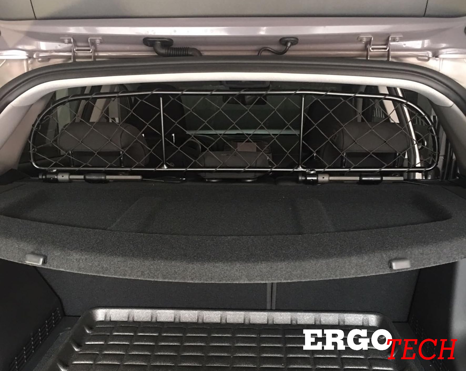 ERGOTECH Divisorio Griglia Rete Divisoria per HYUNDAI Kona (2017-2023) RDA65-XXS8, per Trasporto Cani e Bagagli