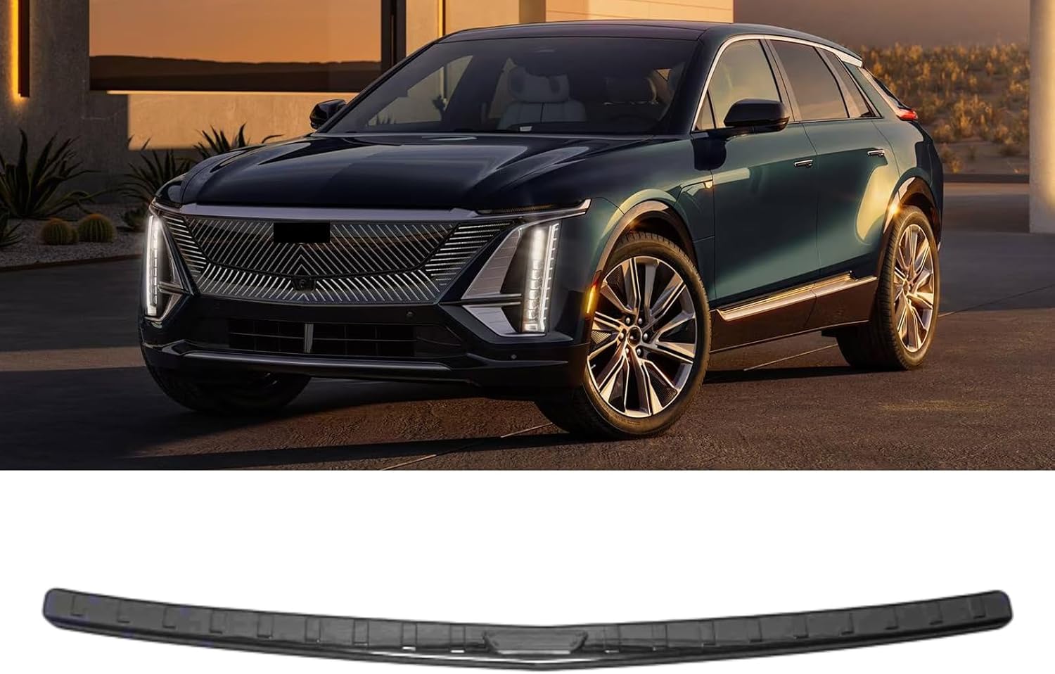 GZBFTDH Rear Bumper Protector Topper Accessories for Cadillac Lyriq, Stainless Steels Protector Guard Trunk Sill Trim Plate - Easy to Install