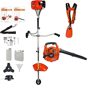 Combo Roçadeira Gasolina Bipartida 2,5HP 52cc + Soprador de Folhas Lateral Gasolina 26cc 0,9HP Carbon Fak
