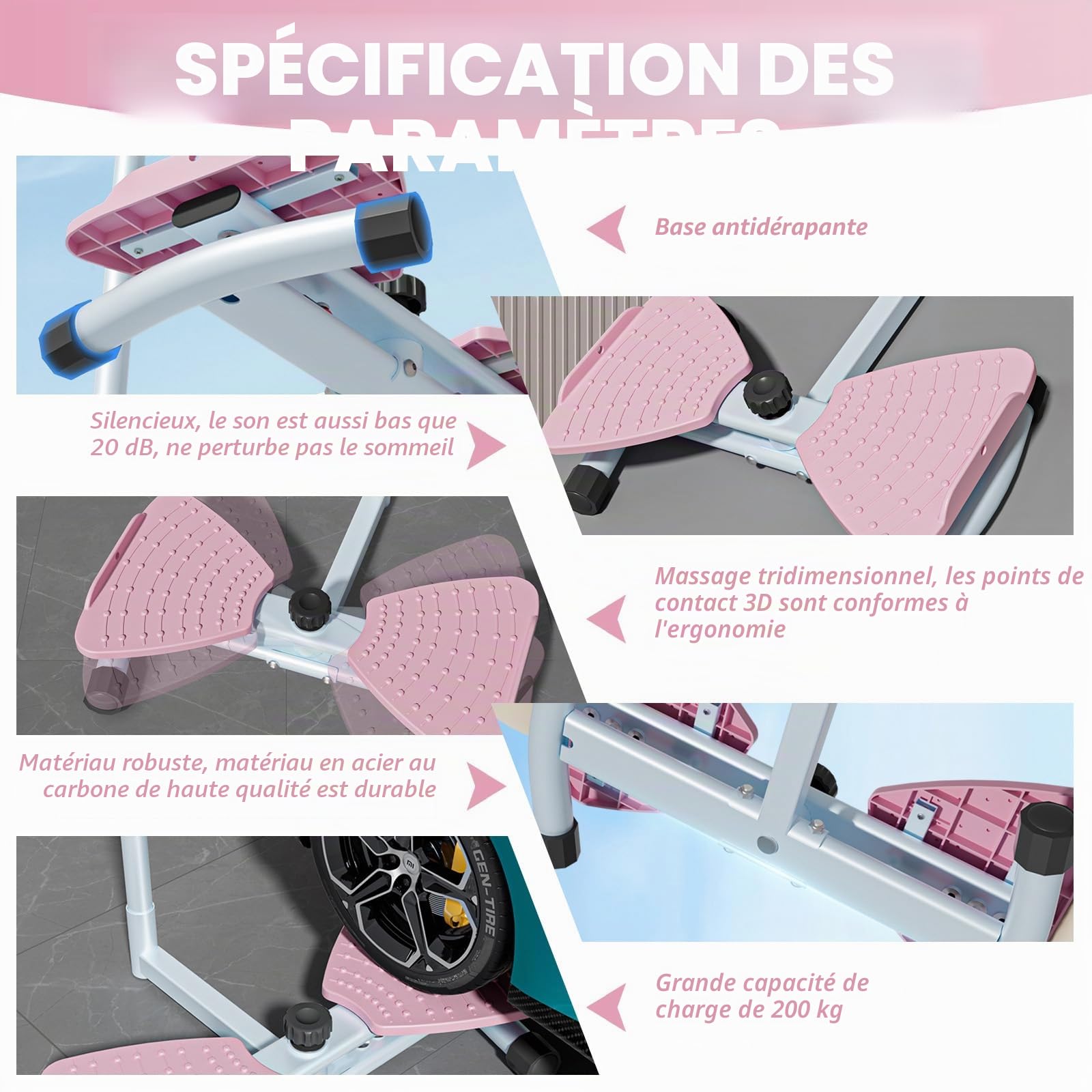 Version Améliorée Waist Twister Machine avec Accoudoirs, Waist Twisting Board avec Fonction Massage, Twist Disque de Taille Résistance Réglable pour L'entraînement des Muscles Abdominaux