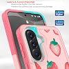 Funda para Samsung Galaxy A57 5G: (Fresa) | diseño floral lindo, para chicas y mujeres, protección contra caídas de grado militar, funda de silicona con marco TPU a prueba de golpes 5