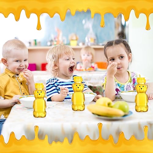 Miniatura 6 de 36 botellas vacías de plástico de oso de miel, tarro de miel de 8 onzas con recipientes para pajitas, botella exprimible en forma de oso,