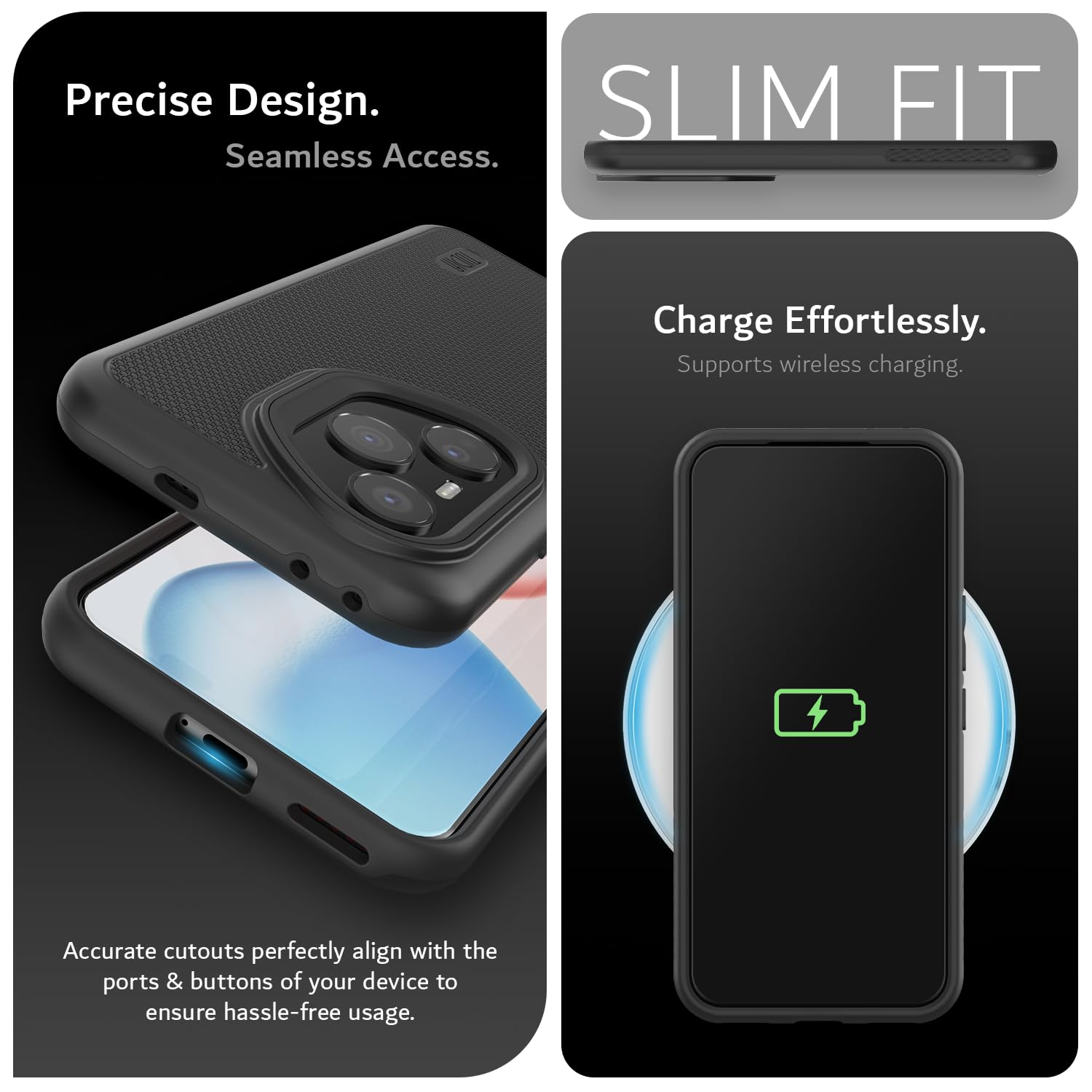 TUDIA DualShield Grip progettata per Cover Honor 400 Pro (2025), [MergeGrip] custodia protettiva a doppio strato di grado militare antiurto resistente (Nero Opaco