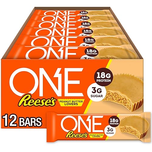 ONE - Barras de proteína, sabor Reese's Peanut Butter Lovers, sin gluten con 0.49 oz (14 g) de proteína y 0.11 oz (3 g) de azúcar, productos básicos
