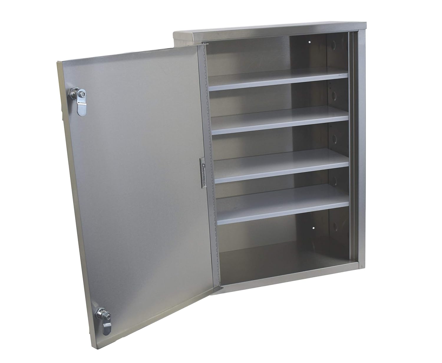 Omnimed Large Narcotic Cabinet, American Made Single Door, Double Lock, 4 Shelves, in Stainless Steel (24"H X 16"W X 8"D) (181501_Group_Narco_CABS)