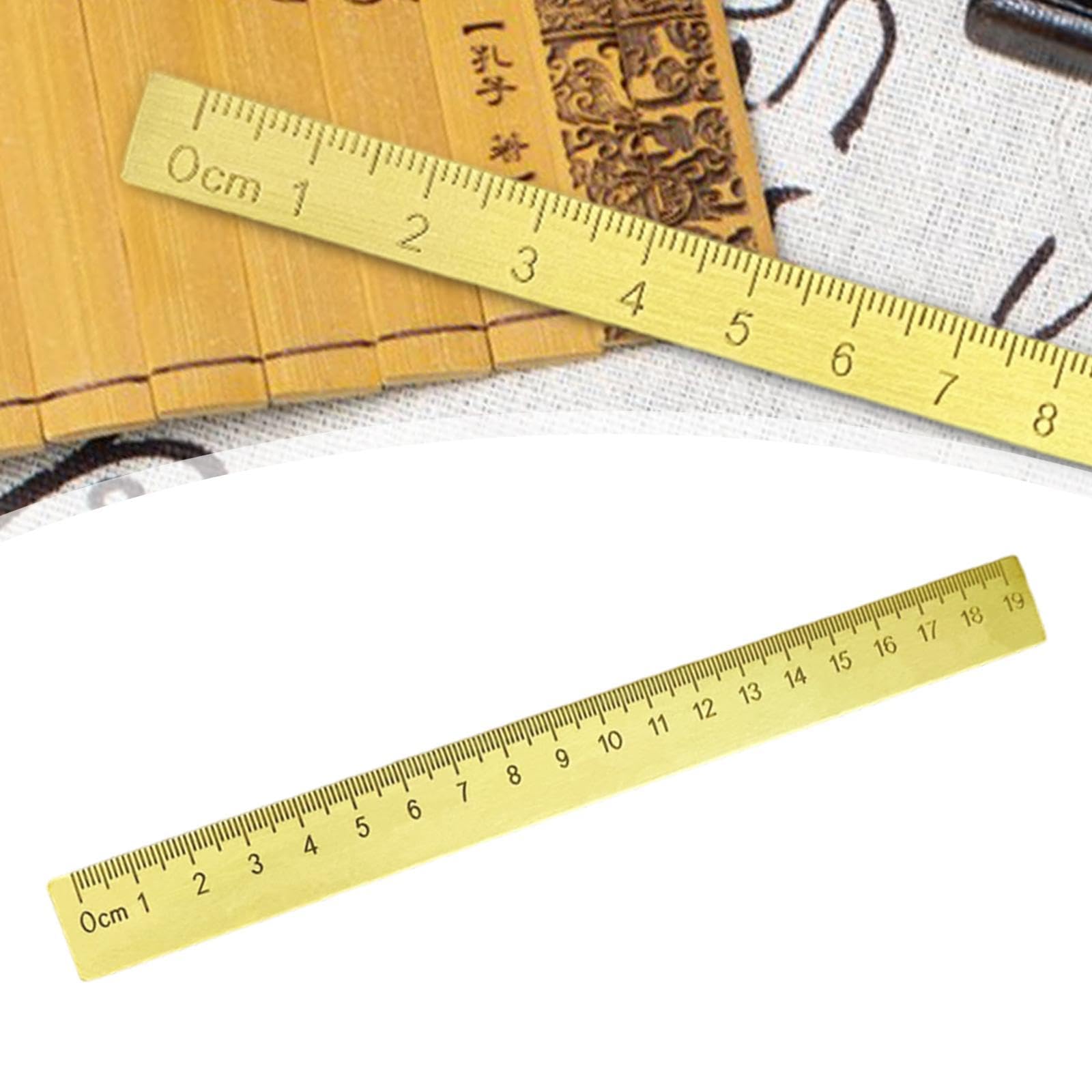 Regla Pisapapeles de Latón, Herramienta de Medición de Metal para Dibujar Y Escribir, Adecuada para El Hogar, La Oficina, El Escritorio O como, 20cmx2cm