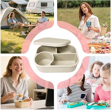 Leakproof Lunch Containers 750ml 4-Compartment Leakproof Divider