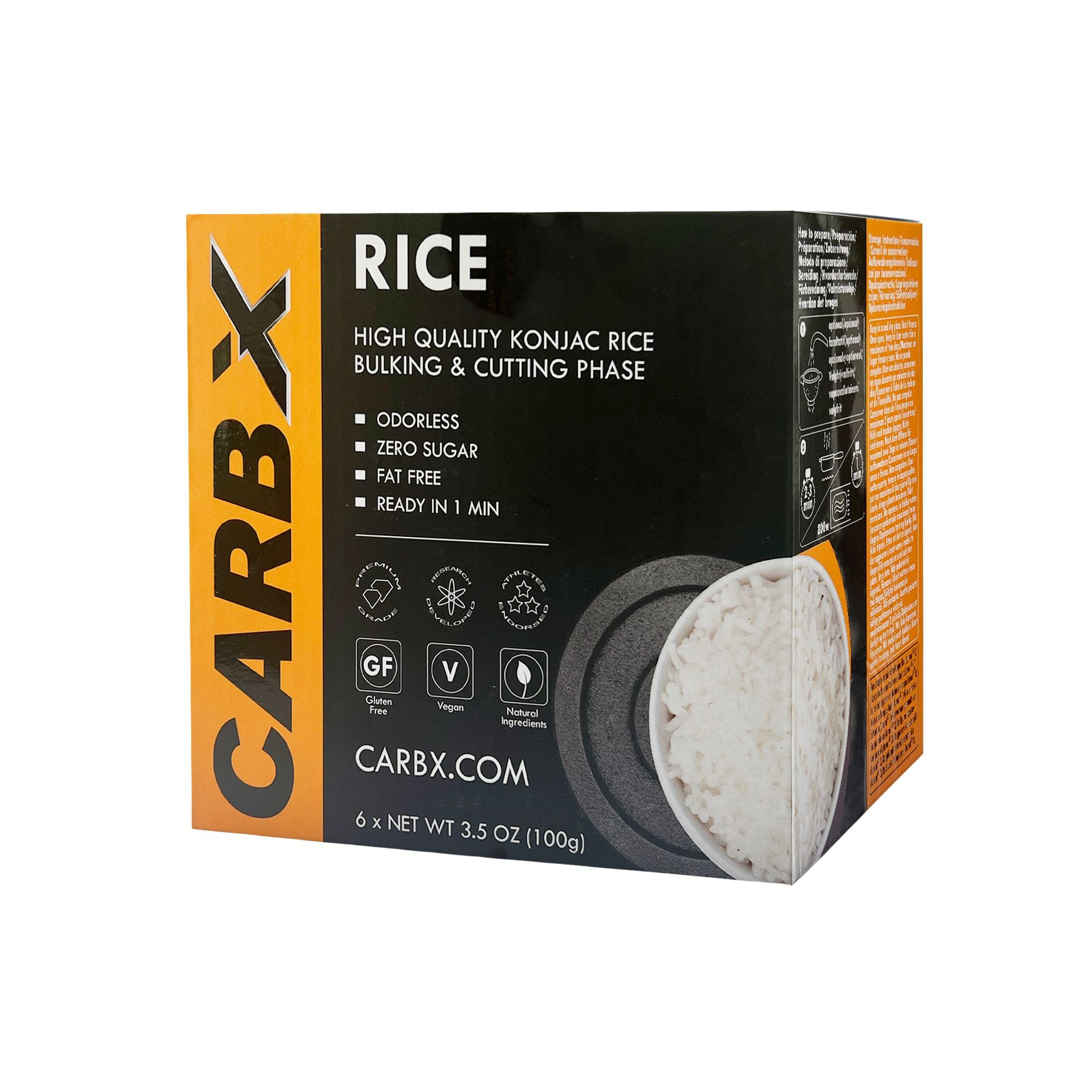 Carbx Arroz Shirataki Pasta Konjac 600 g 6 raciones Bajo en Calorías Sin Azúcar