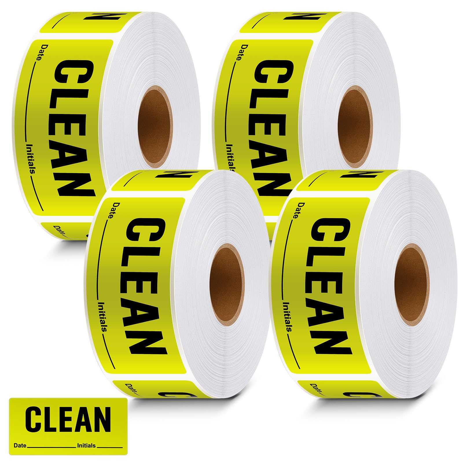 Dunzoom 2 Rolls 480 Sheets Clean Labels 4 x 2 Inch Fluorescent Green Labels Rectangular Cleaning Identification Stickers Writable Self-Adhesive Suitable for Hotels, Laboratories, Hospitals, Schools — Amazon image 7
