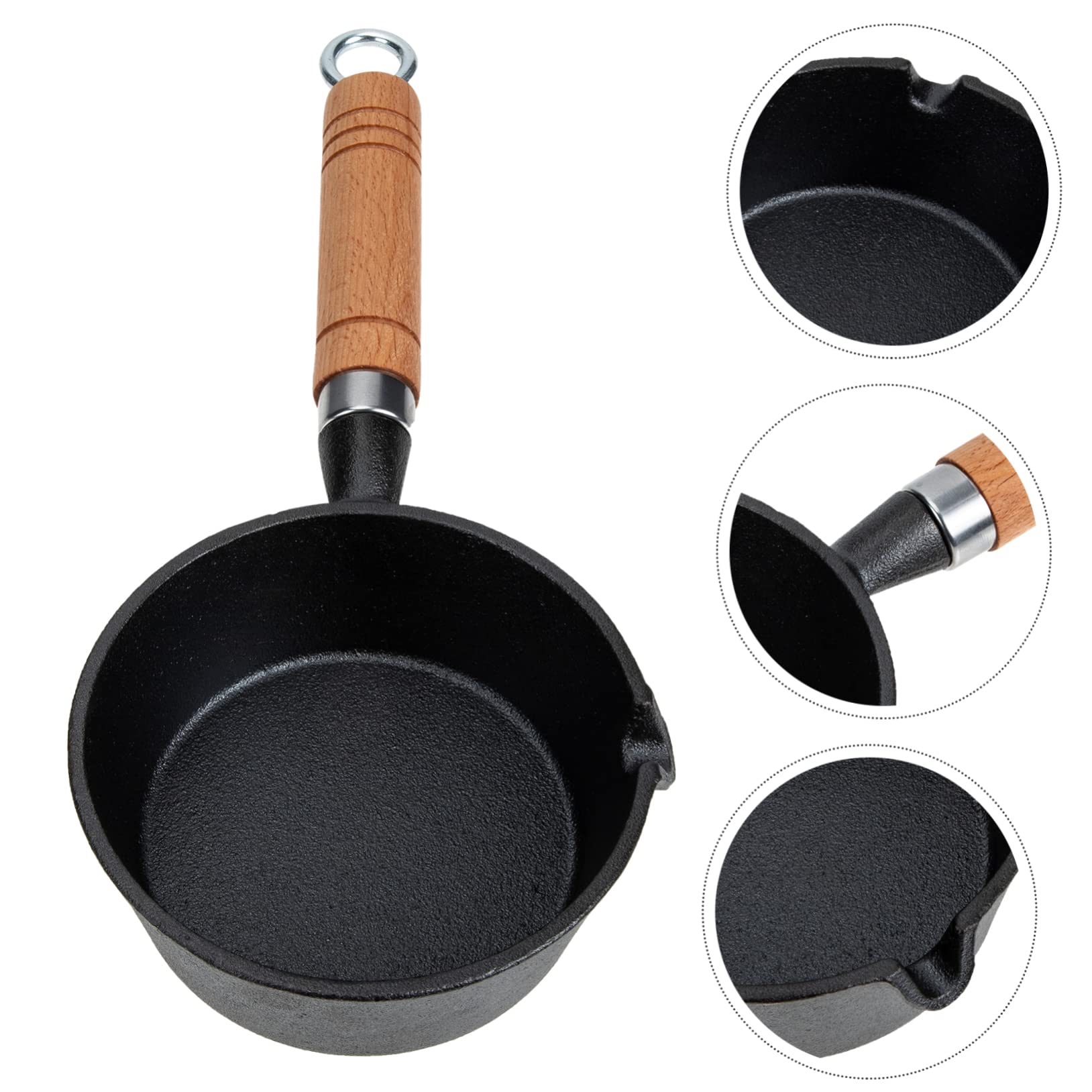 SOLUSTRE Cast Oil Pan Small Kitchen Frying Pan for Cooking Pancake Making Heat Resistant Design Ergonomic Handle for Home Use