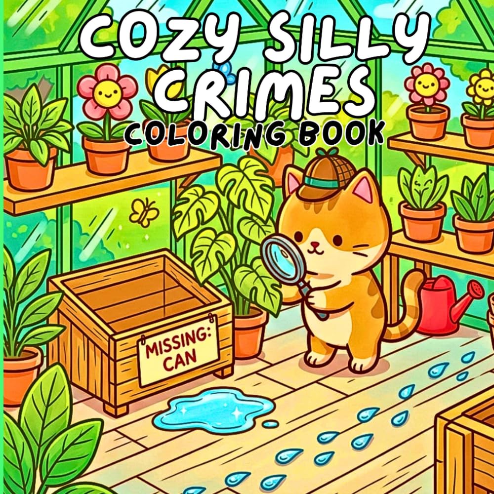 Cozy Silly Crimes - A Cute Detective Cat Coloring Book: Funny Mystery Scenes & Kawaii Adventures for Kids and Adults
