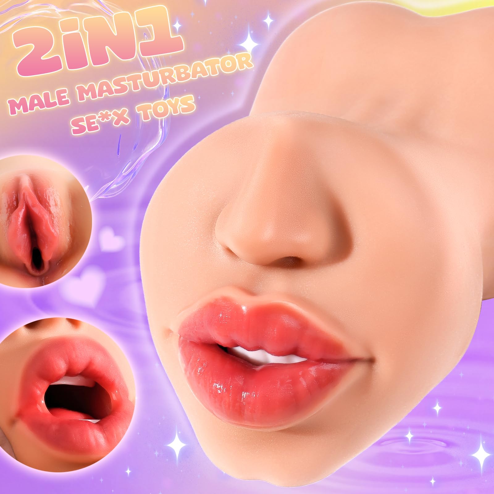 Pocket Pussy Male Masturbator Sex Toys for Men - Adult Toys 2 in 1 Pocket Pussies Lifelike Oral Masturbation Male Stroker for Mouth Sex, Realistic Blowjob Masturbators Adult Sex Toys for Men Pleasure: Masturbator