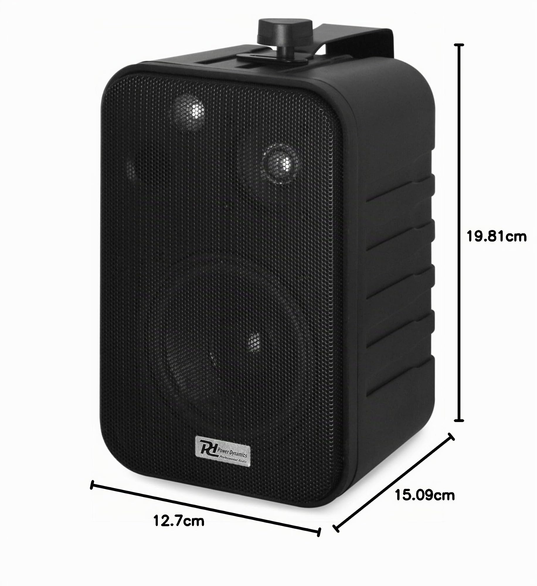 Power Dynamics BV40V - 2 Haut-Parleurs Noirs - 10 Watts, 4 Pouces, Étanches, Musique de Fond, Kit de Montage Fourni, 100 Volts, Public Address, Musique d'Ambiance, Sonorisation, Horizontal Vertical