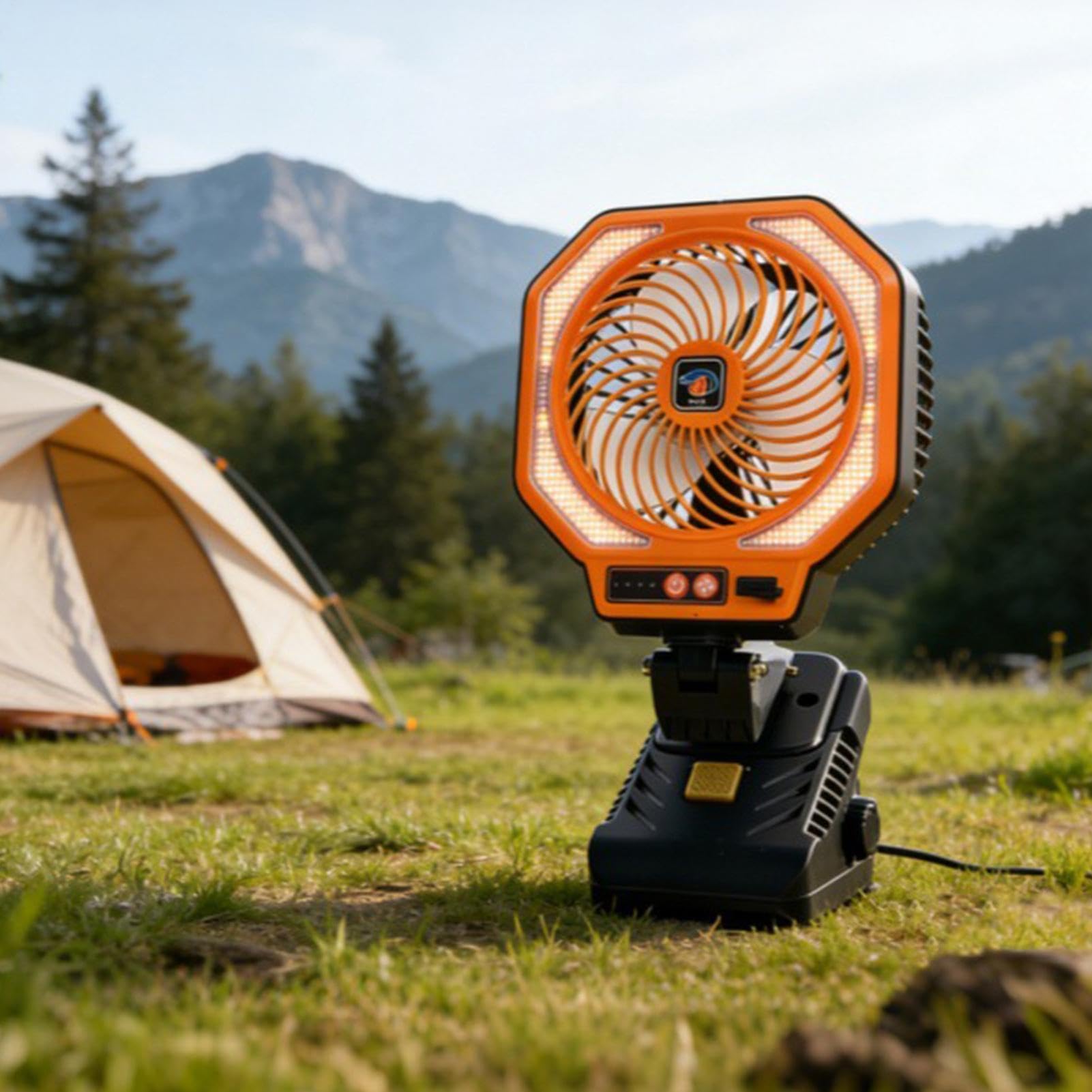 Ventilatore Da Campeggio Con Luce Ventola Silenziosa A 3 Velocità
