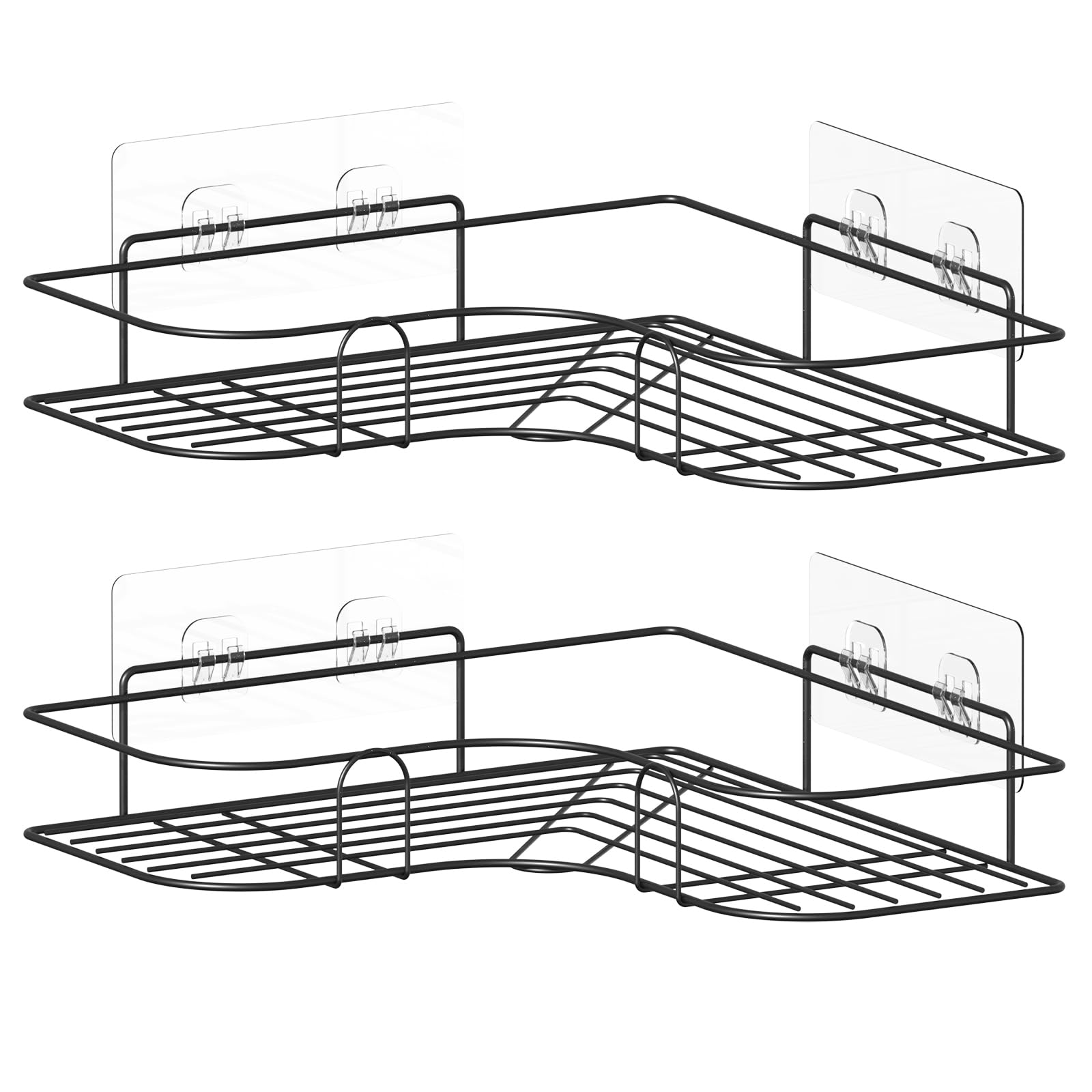 Moonlit Pond Corner Shower Caddy 2 Pack Adhesive Shower Corner Organizer Shelves No Drilling Stainless Steel Shower Storage