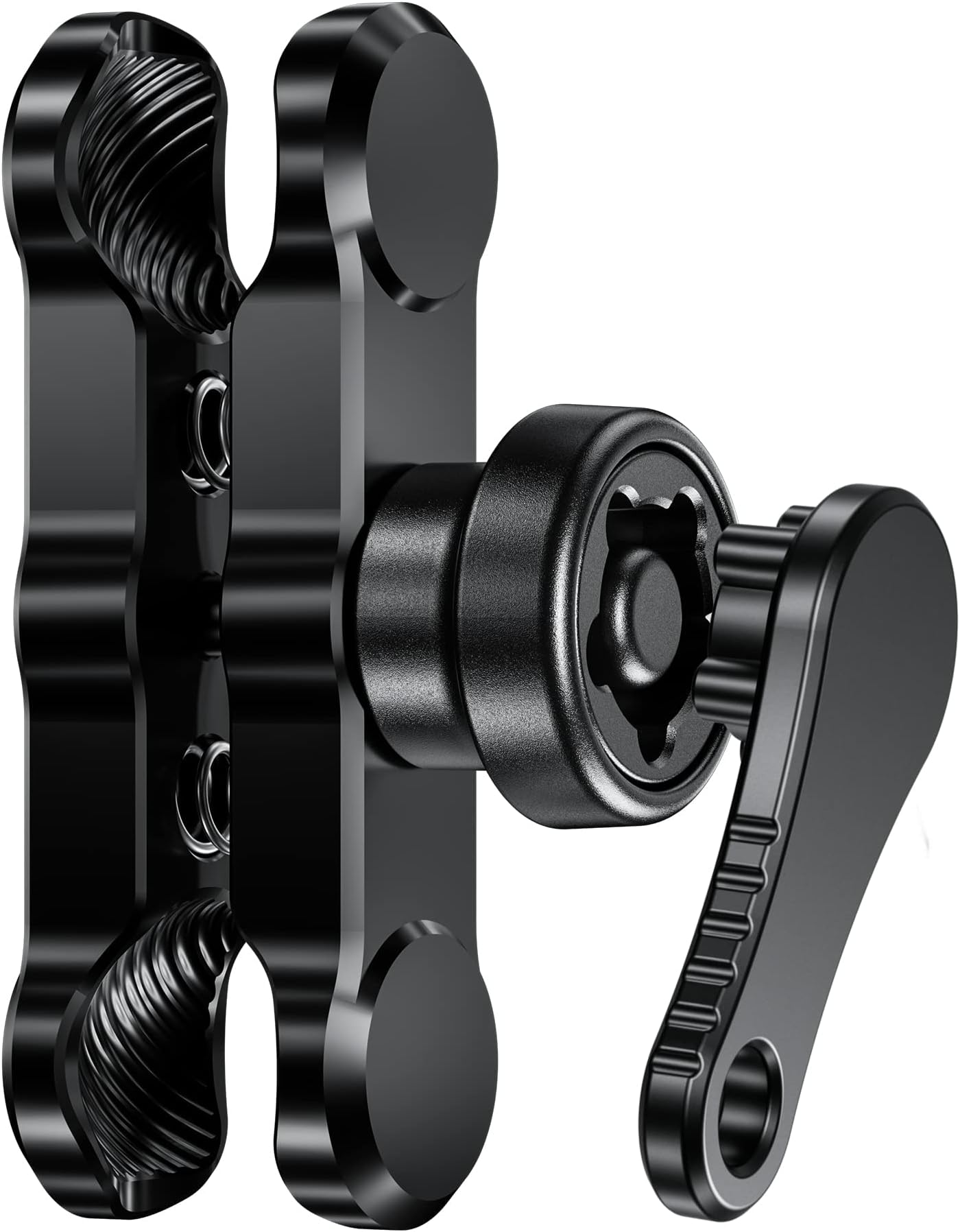 MAKINGTEC Anti-Theft Aluminum Alloy Double Socket Arm Compatible with RAM Mounts B Size 1in Ball Mounting Base & Bike Motorcycle Phone Holder (Short Arm)