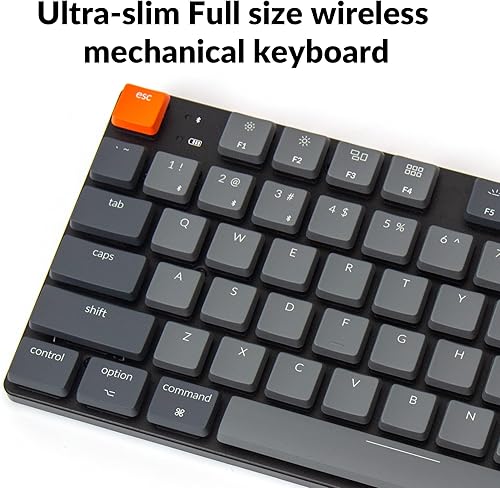 Miniatura 5 de Keychron K5 SE Teclado mecánico inalámbrico ultradelgado Bluetooth USB con cable con interruptor azul Gateron de perfil bajo, 104 teclas, teclado