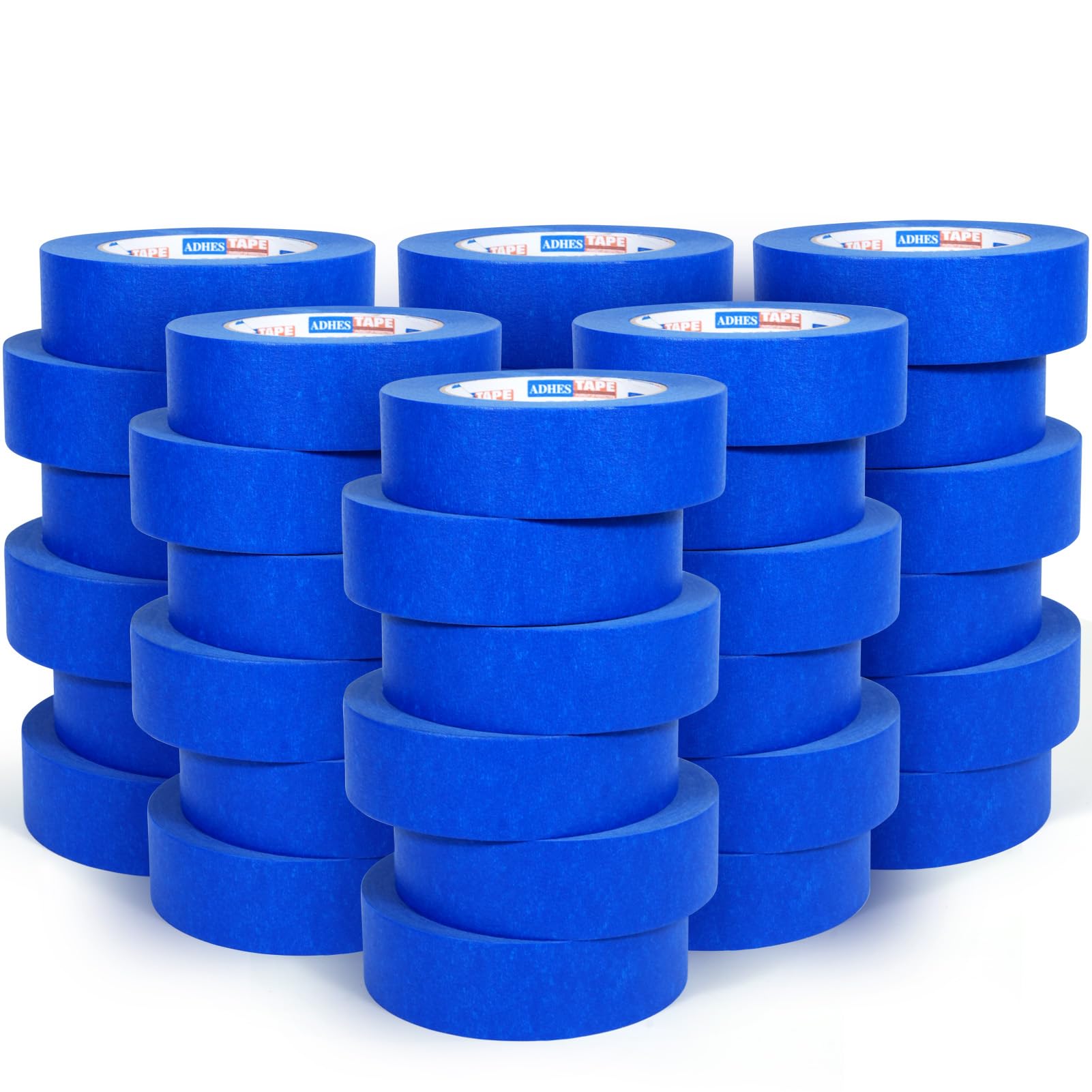 ADHES Upgrade Blue Painters Tape, Masking Tape for Painting 36 Rolls x 1.41 Inch x 60 Yards, Blue Paint Tape No Residue Outdoor Anti UV Multi Surface