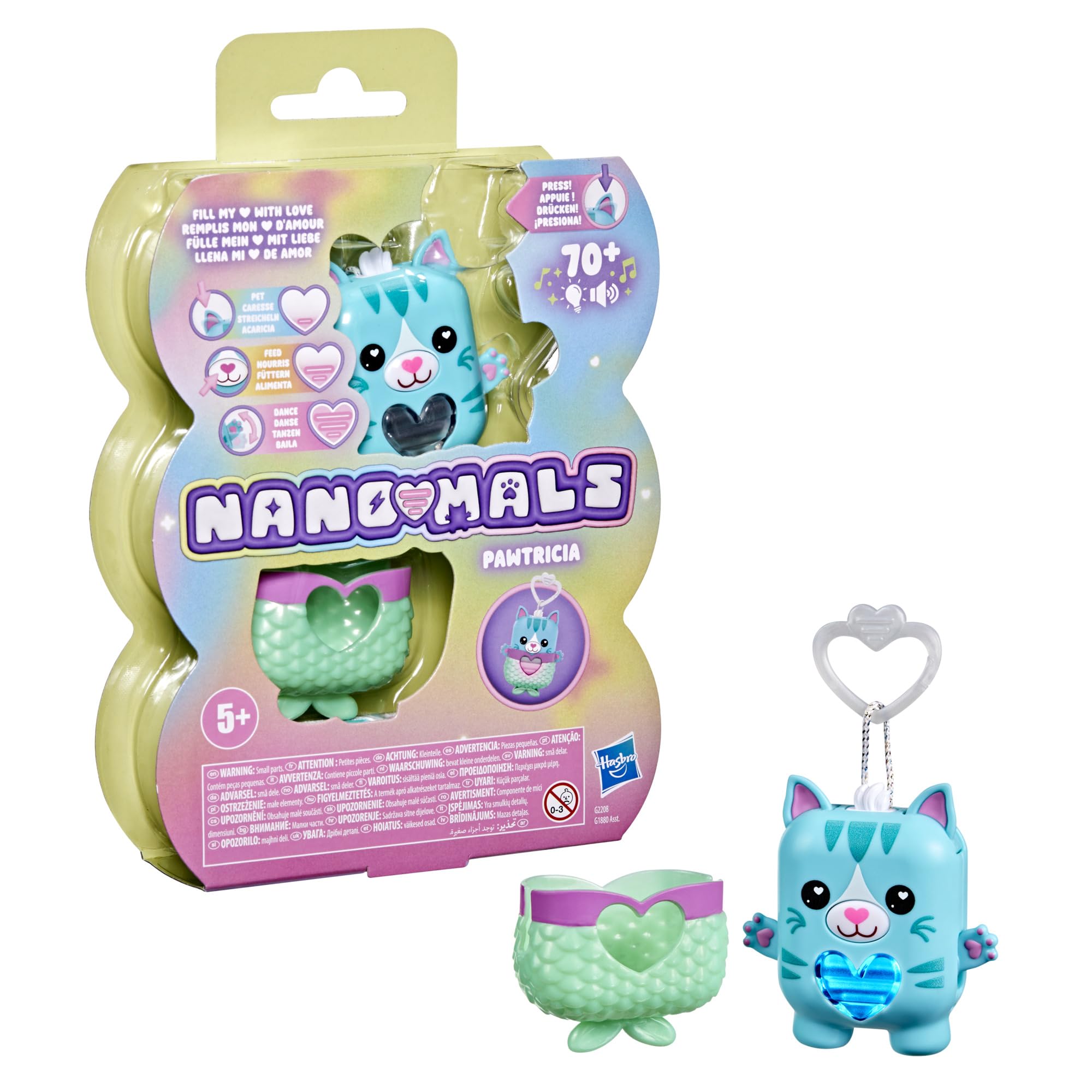 Hasbro Nano-mals, Pawtricia la gatita Azul, Mascota electrónica de Tipo Fidget