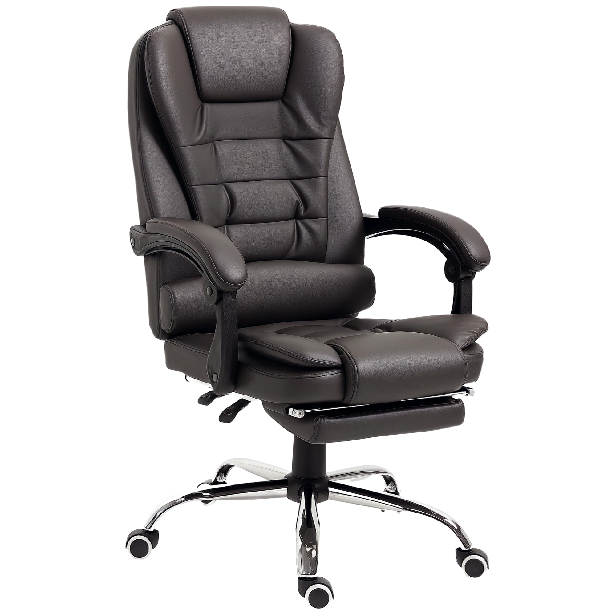 HOMCOM Chaise de Bureau Réglable et Pivotante en Cuir PU Gris | France HOMCOM Chaise de Bureau Réglable et Pivotante en Cuir PU Gris | France