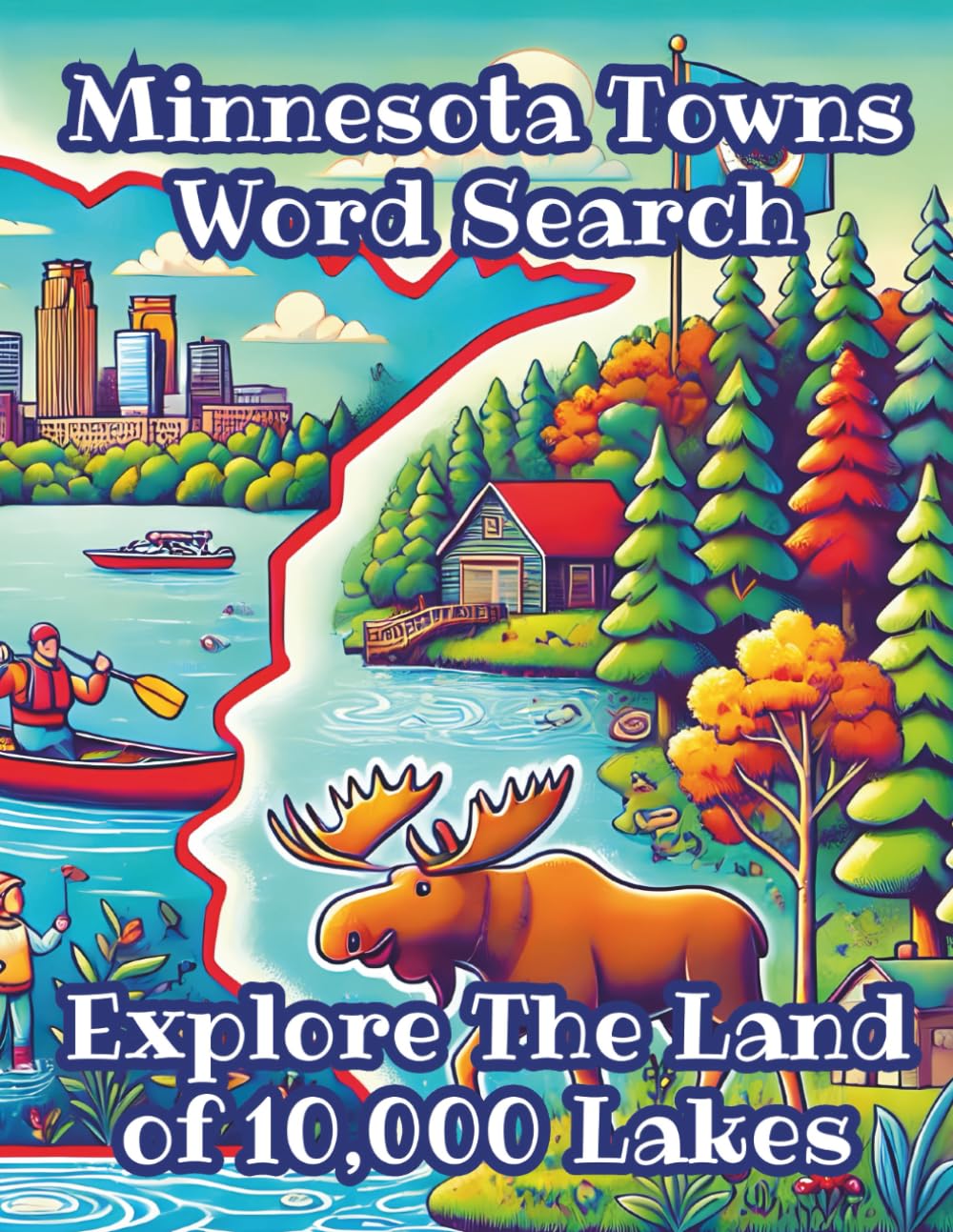 Minnesota Towns Word Search, Explore The Land of 10,000 Lakes: 50 Puzzles for Teens, Adults & Seniors, Find Your City, Large Print