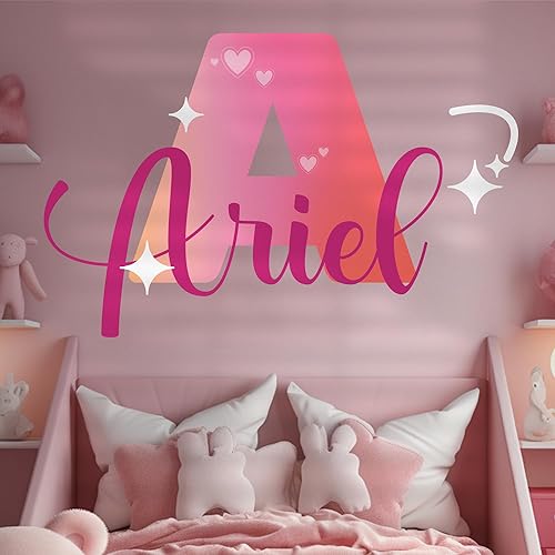 Miniatura 13 de Adhesivos personalizados con nombre para decoración de pared | Letrero de nombre personalizado para decoración de habitación | Múltiples nombres y