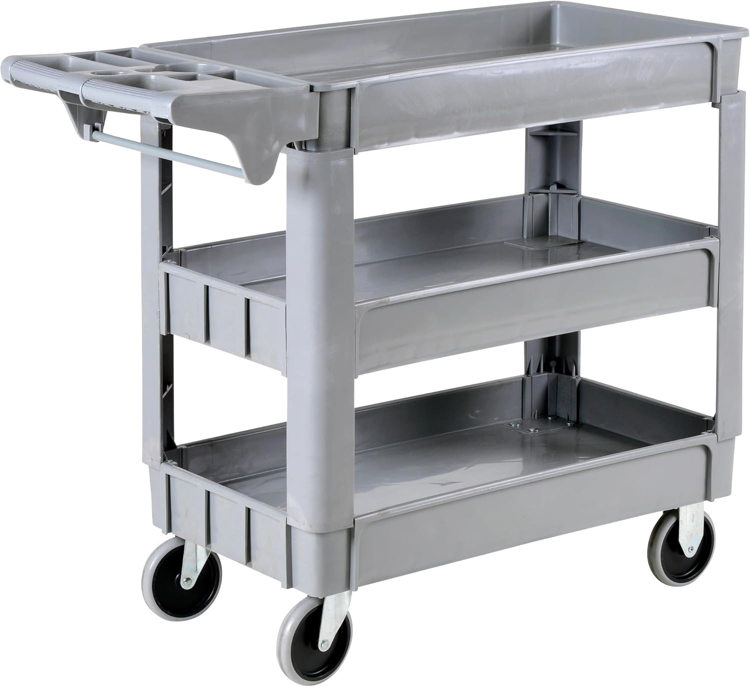 Ironton 500-Lb. Capacity 3 Tray Utility Cart, Maintenance-Free Structural Foam Construction Cargo Pushcart, Scratch Resistant, Easy to Clean Service Cart, 40in.W x 17in.D x 32 9/10in.H