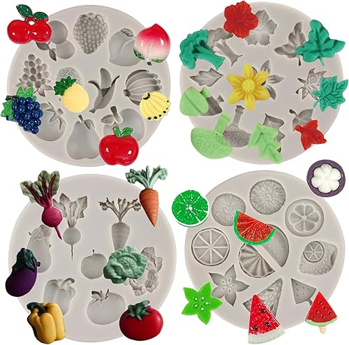 Miniatura 10 de Sijiangmold Moldes de silicona para fondant de silicona para verduras, frutas, chocolate, para decoración de pasteles, decoración de cupcakes, pasta