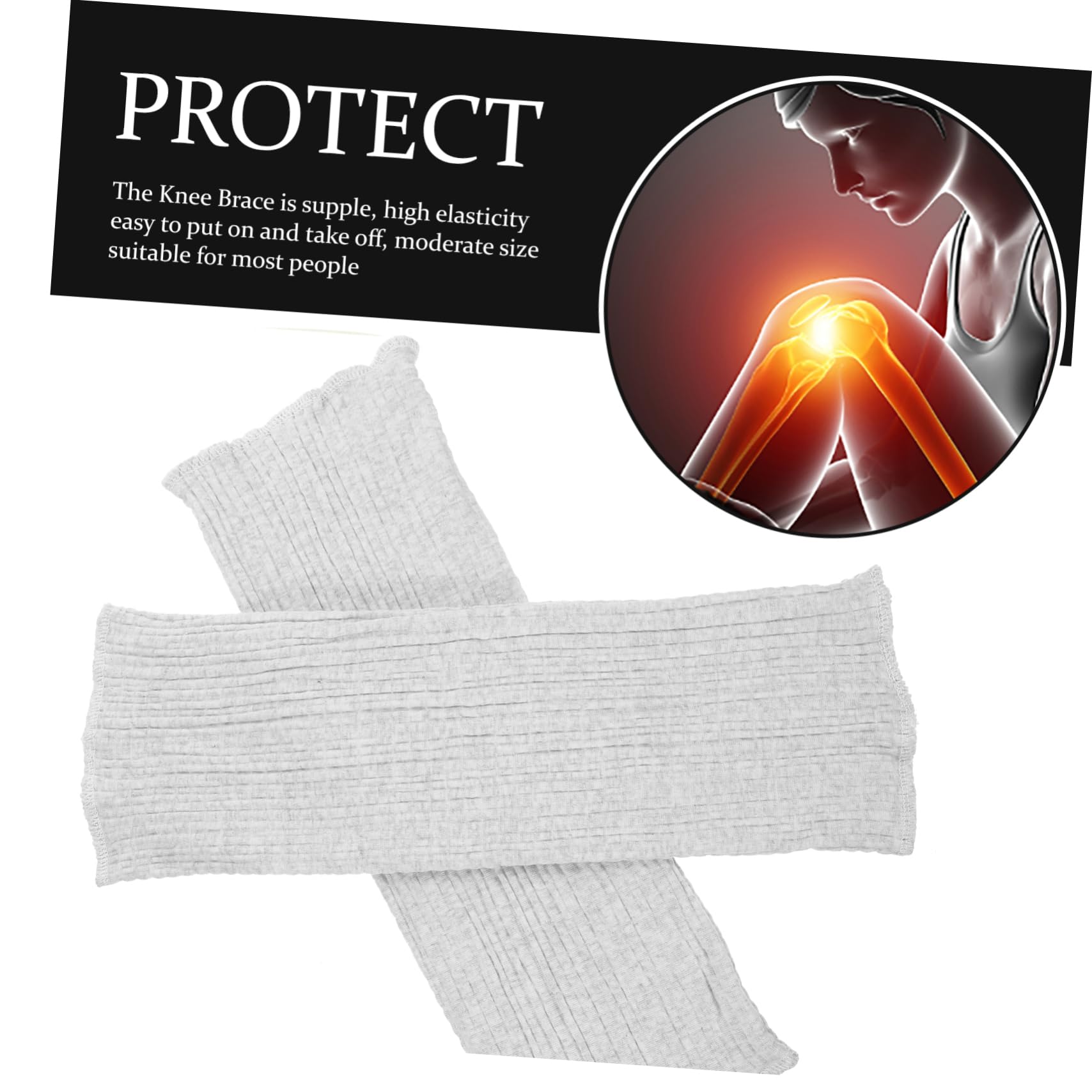 Abaodam 1pair Knee Pads to Keep Warm Thick Knee Pads Accessories Simple Protectors Warm Covers Protectors Polyester Grey