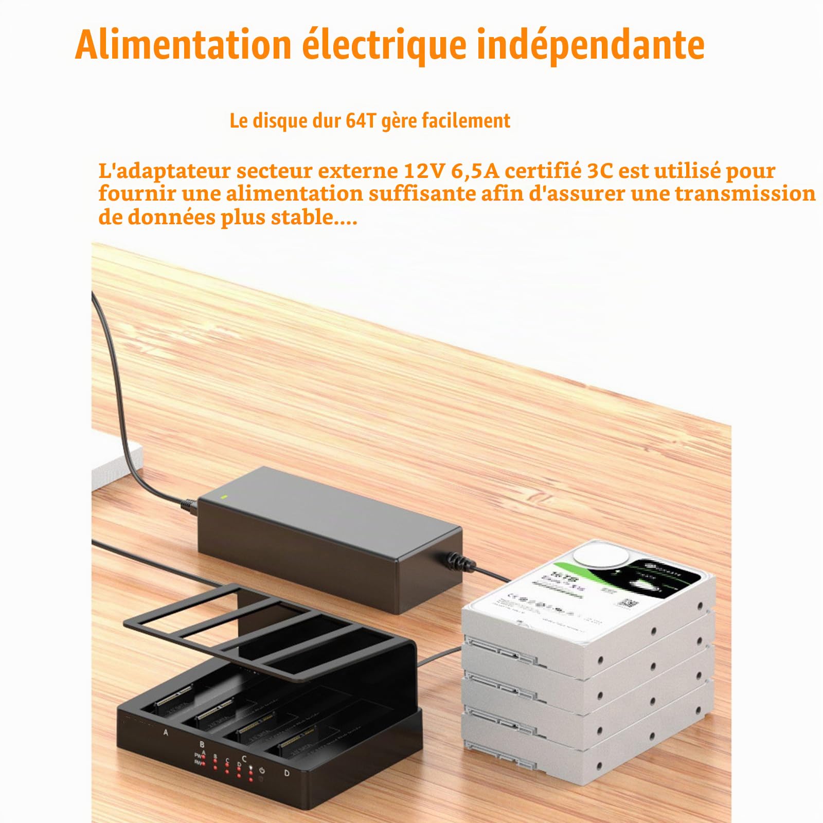 Boîtier de disque dur 4 baies Sata vers USB 3.0 externe multi-baies 2.5 et 3.5 pouces HDD SDD Station d'accueil boîtier de disque dur Multiplication