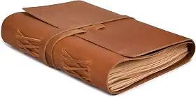 LEATHER VILLAGE Diário encadernado de couro de papel pautado - 260 páginas, marrom marrom, 15 x 10 centímetros (A6) - Livro das sombras - caderno de anotações, diário de viagem para mulheres/homens