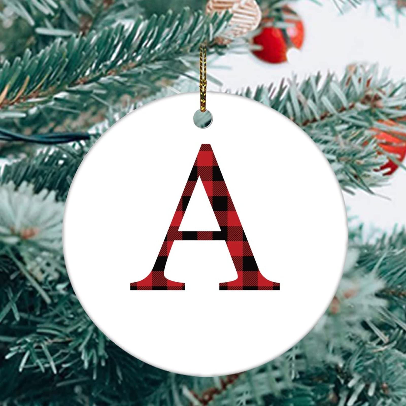 Personalized Last Name A Ornament for Craft Hanging Christmas Tree Xmas Decor