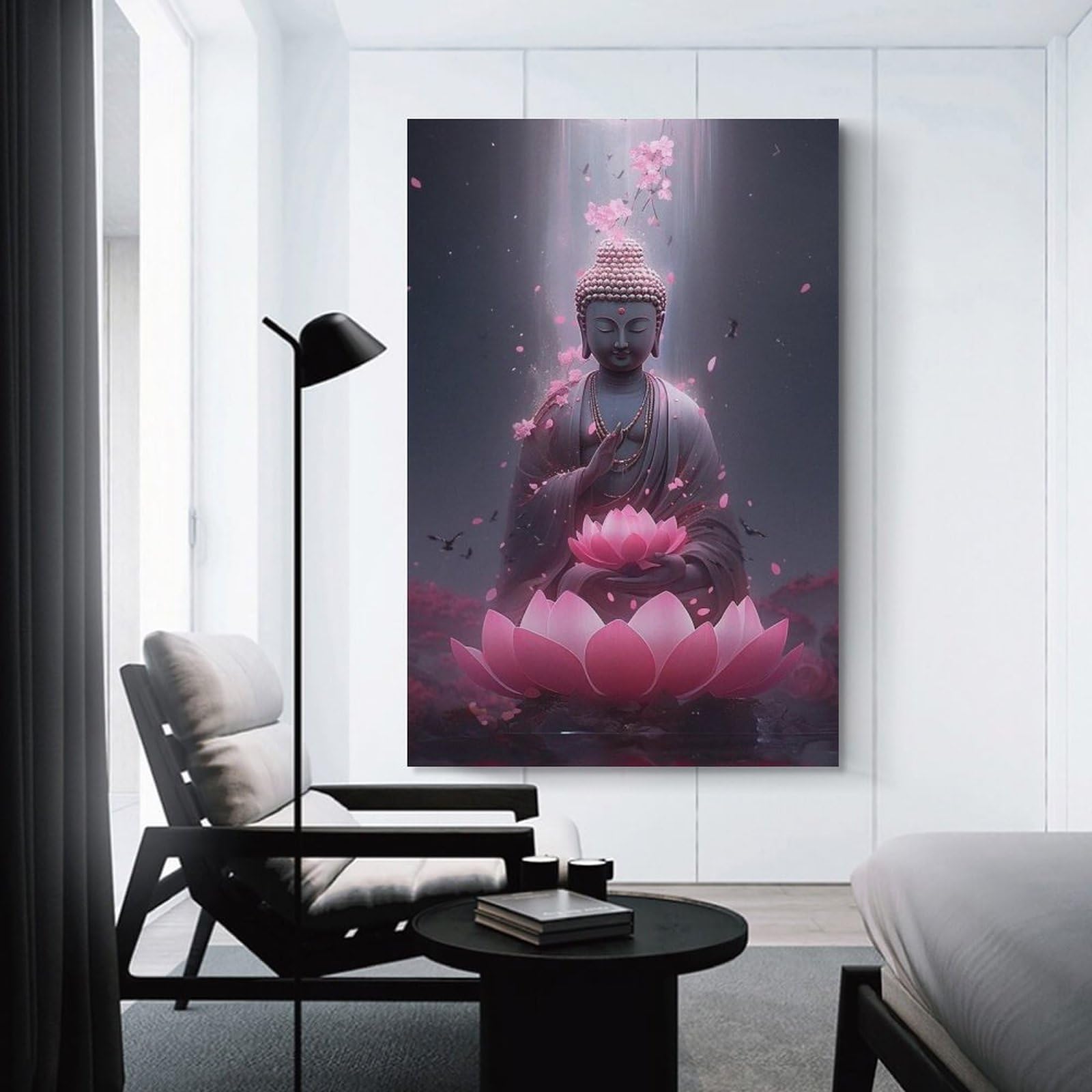 Amazon.co.jp: 絵画 蓮の上に座る仏様インテリア 絵画 アニメの美学
