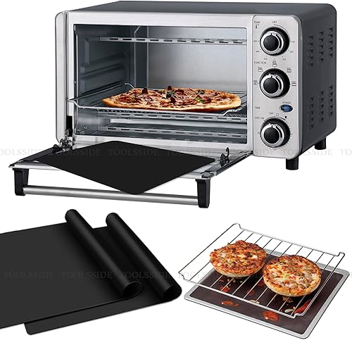 Rollo de revestimiento de horno tostador extra largo de 17 x 75 pulgadas, tapete de horno de teflón antiadherente para la parte inferior del horno,