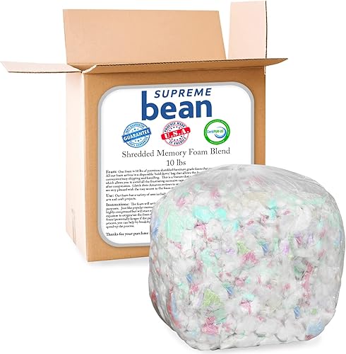 Miniatura 9 de Supreme Bean Relleno de espuma para puf, tumbonas y flotadores de piscina, 100L - 2 unidades, color blanco con boquilla EZ-Pour