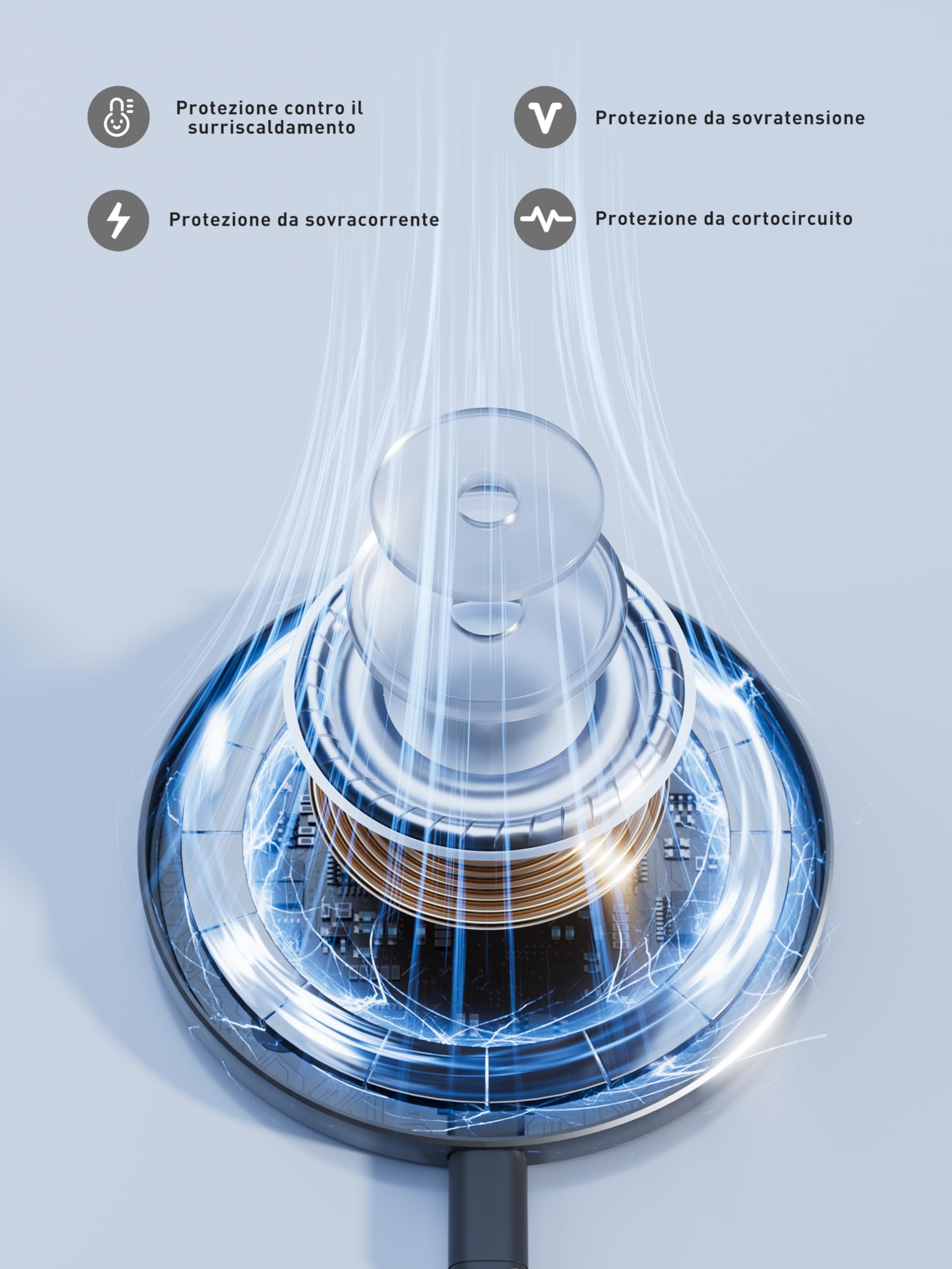 【Aggiornato】Tigratigro Caricatore Wireless 20W, Piastra di Ricarica Rapida Wireless Compatta e Antiscivolo, Stazione di Ricarica per iPhone e Samsung (DH16 - Nero)