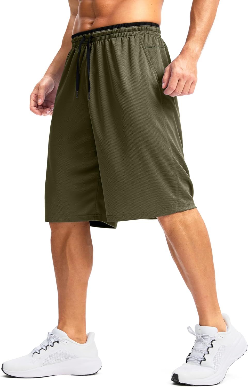 G Gradual Men's Long Basketball Shorts with Zipper Pocket 11'' Quick Dry Gym Shorts Lightweight Mesh Athletic Shorts for Men - Image 3