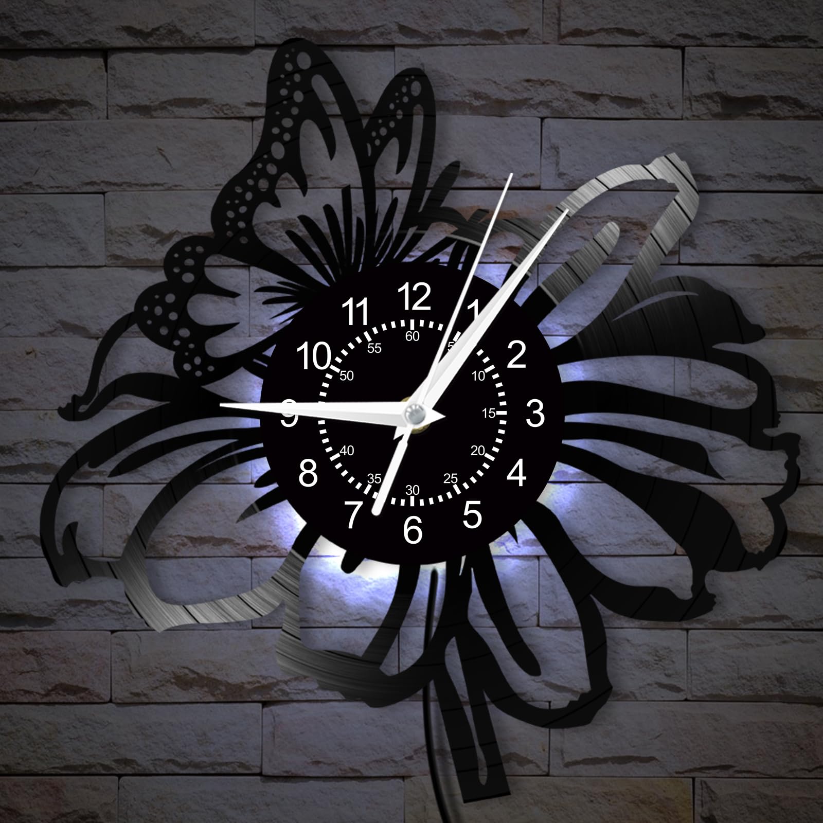 Amazon.com: Timeglow Flowers with a Butterfly Wall Clock, 7 Colors
