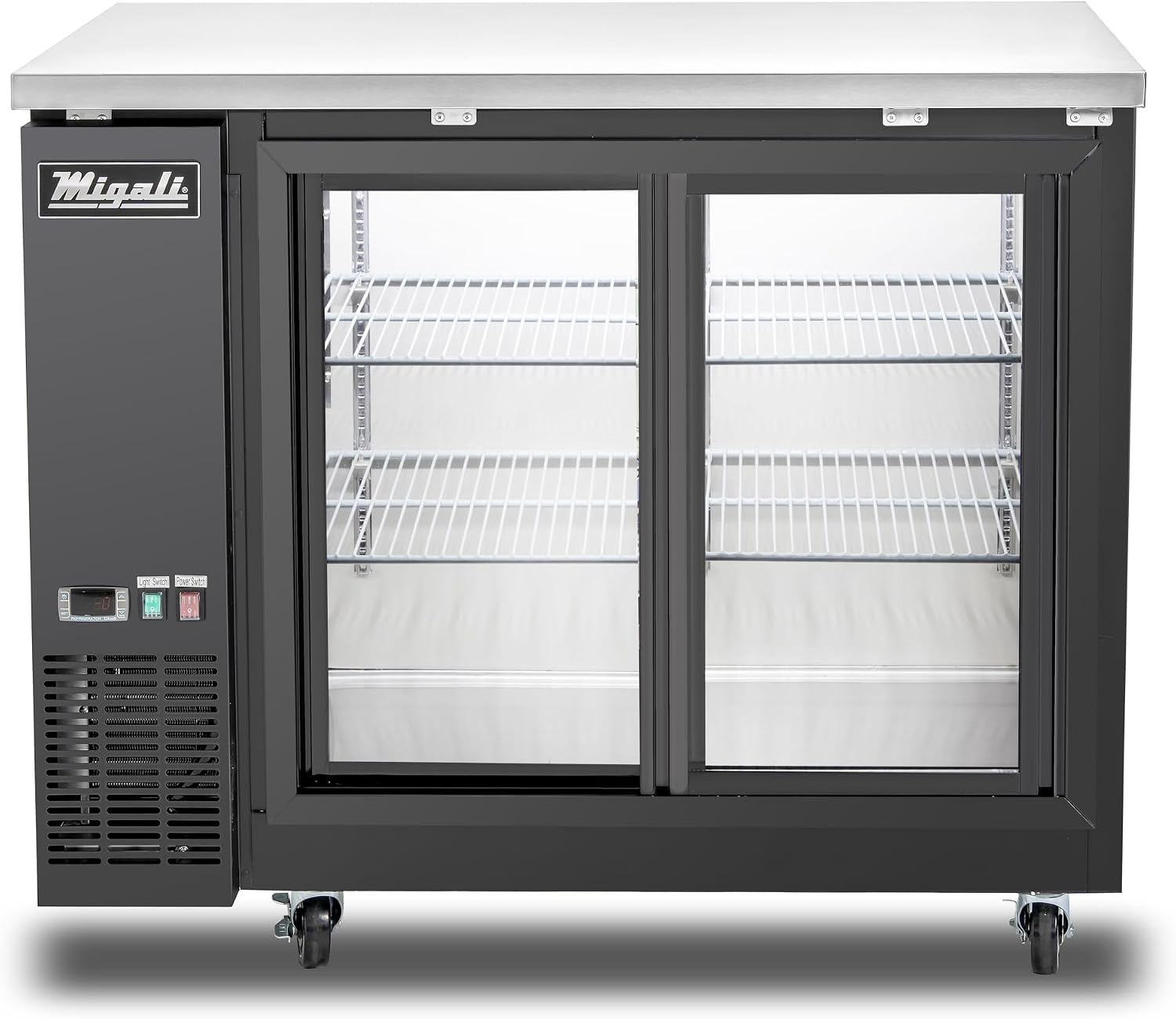 Migali C-BB48SG-HC 48″ Sliding Glass Door Back Bar Refrigerator