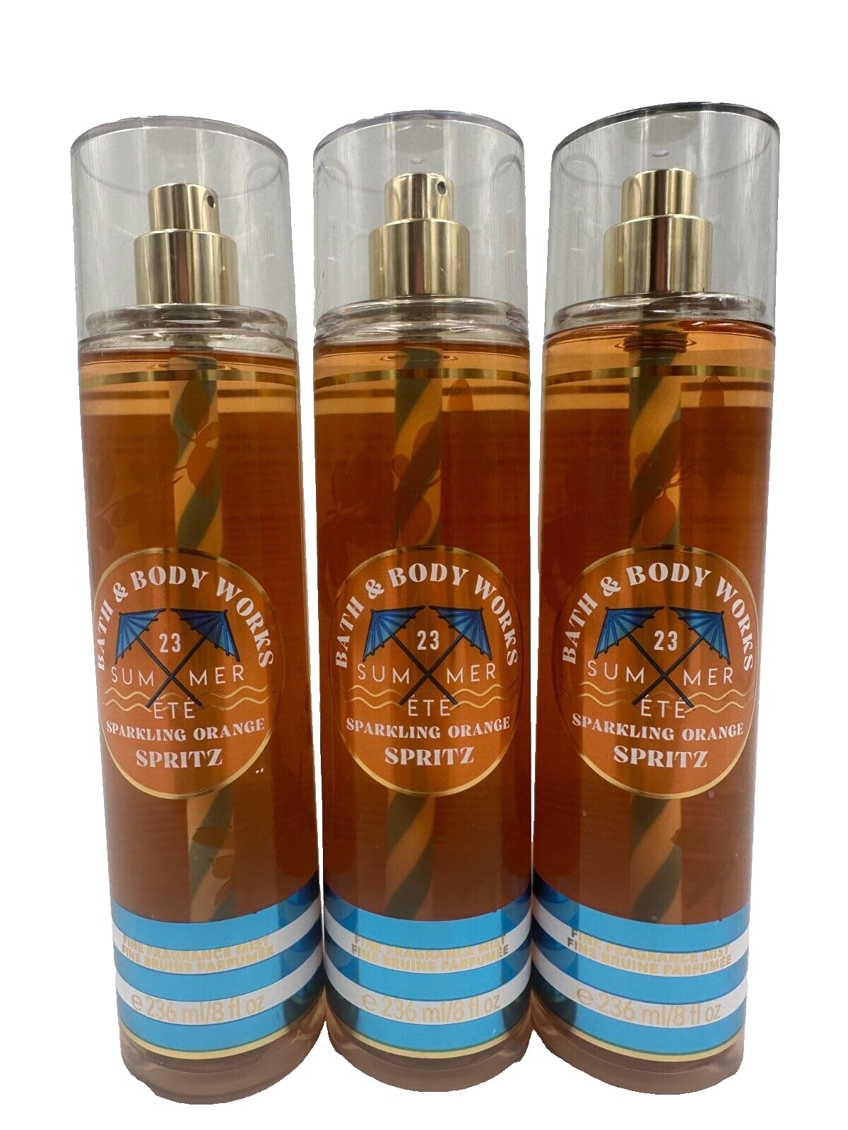 3 SPARKLING ORANGE SPRITZ Bath & Body Fine Fragrance Spray Mist Splash Fragrance