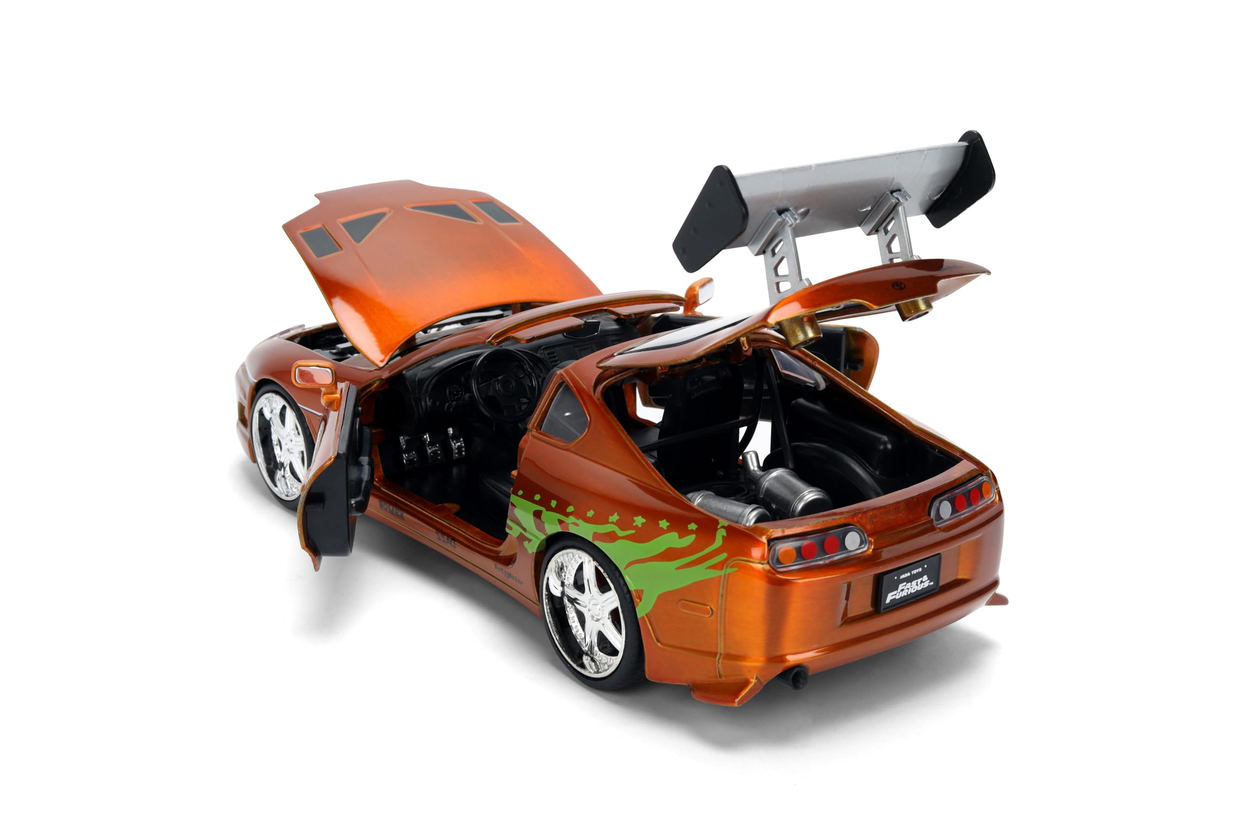 Modellino di auto pressofuso compatibile con Fast & Furious 25th Anniversary Edition 1:24 Brian's Toyota Supra in colore spazzolato di Jada