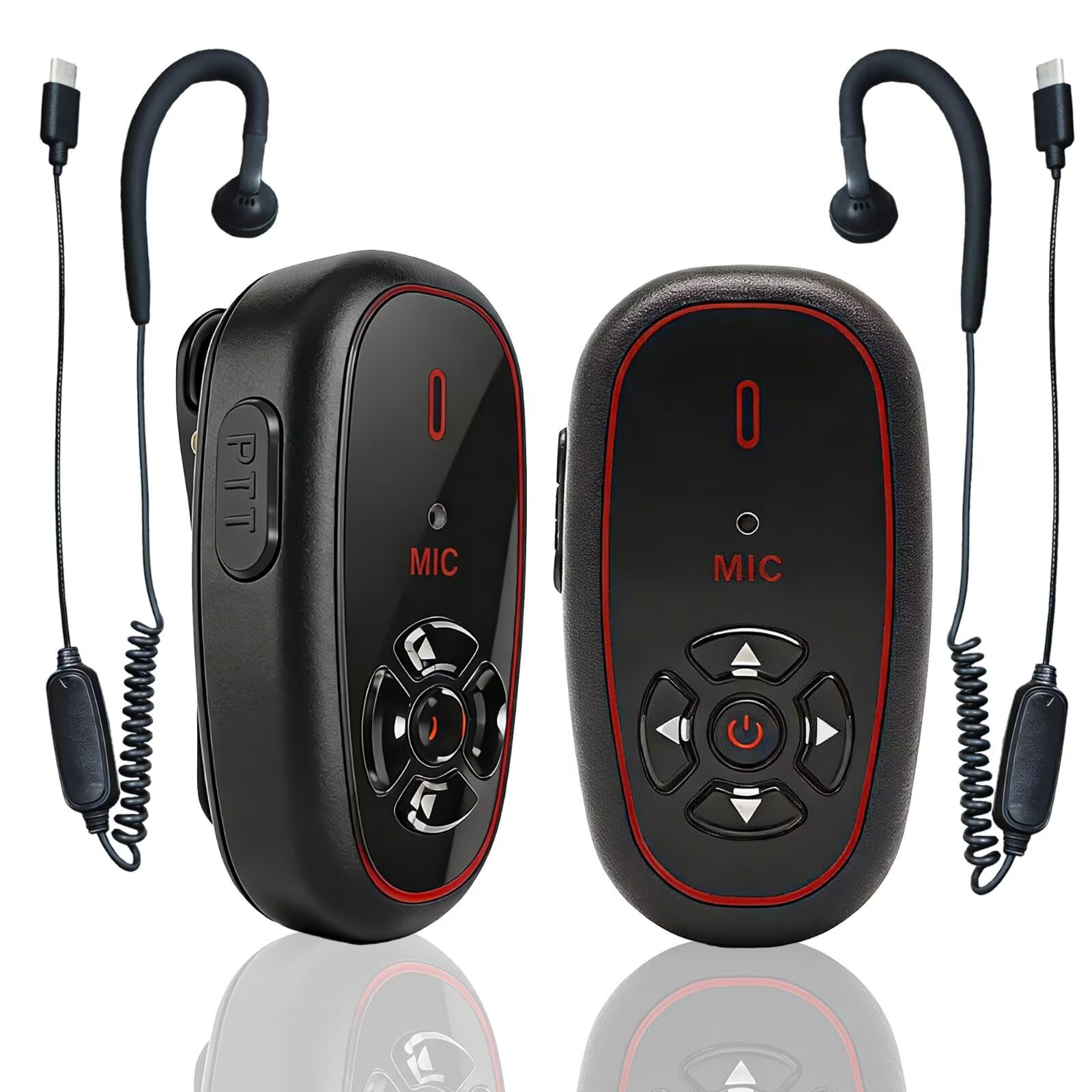 T-M12 Super Mini Walkie Talkies mit Headsets KI-Sprachsteuerung | Hände frei, Wiederaufladbarer Typ-C, 16 Kanäle, 28g Leicht Funkgerät Für Familienreiten Restaurants Outdoor-Sport, 2 Stück