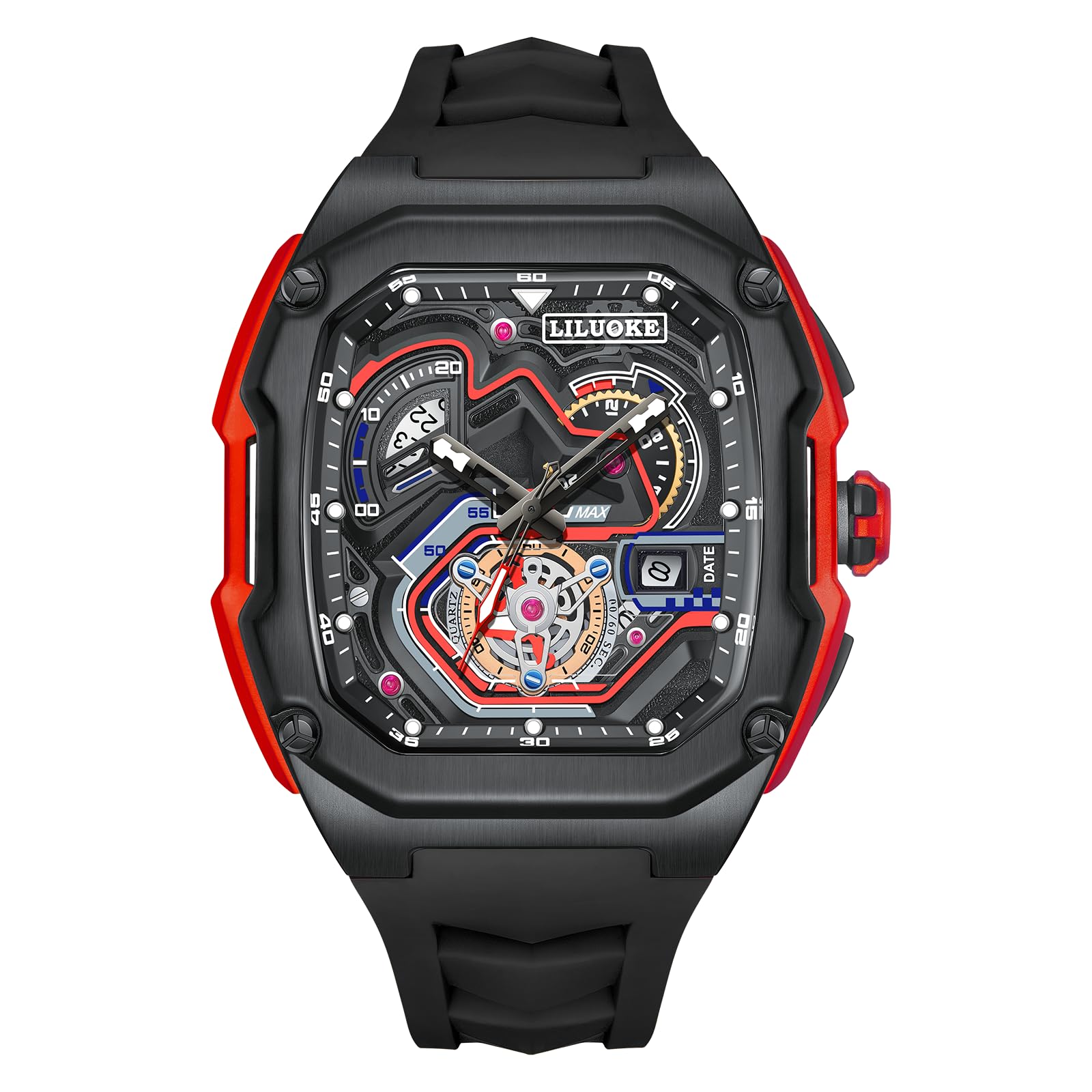 Mens Watches, Wrist Watches Luminous Design, Big Face Fashion Quartz Black Watch 30ATM, Casual Watch for Men Unique Gifts for Men — view 31