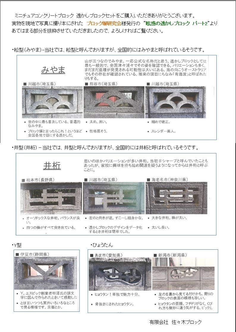 Amazon | 佐々木ブロック ミニチュアコンクリートブロック 透かし 