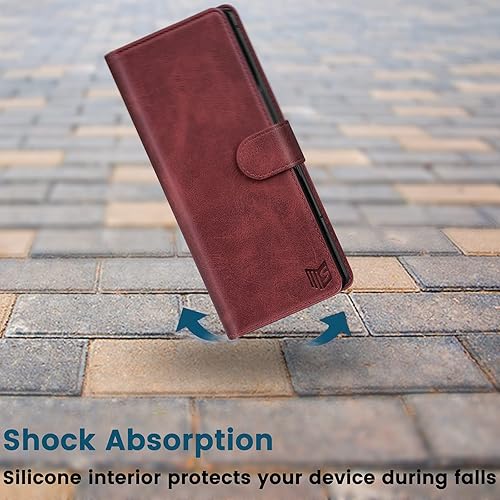 Miniatura 10 de SUANPOT Funda tipo cartera para Galaxy Z Fold 3 5G con bloqueo RFID, tarjetero y tarjetero, de piel sintética, a prueba de golpes, para Samsung Z