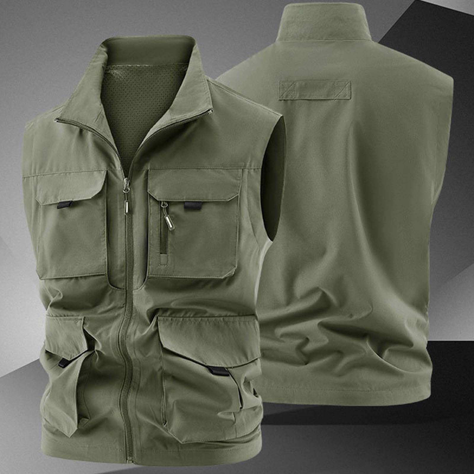 Generico Canottiera Uomo Palestra Cotone Sportiva Tank Top Canotta Traspirante Allenamento Elasticizzato Asciugatura Bodybuilding Giacca da Leggera per Lavoro Casual e con Tasche a Tinta Unita
