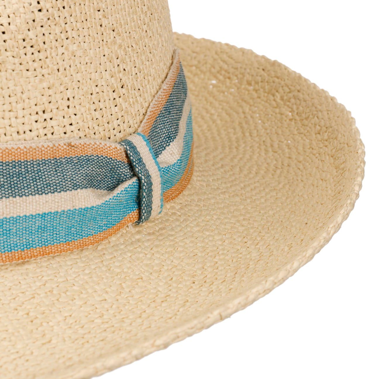 Lierys Losano Sombrero Bogart Fedora de Paja Banda Multicolor Hombre Primavera Verano
