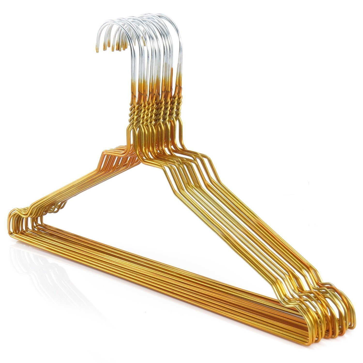 HANGERWORLD 400 Grucce Appendiabiti 40cm in Metallo Colorate Dorate Salvaspazio per Casa e Lavanderia